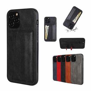 For iPhone 12 Pro Max PU Leather Card Slot Phone Case(Black)