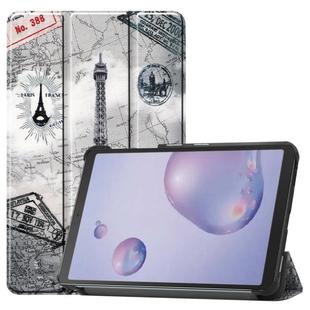 For Galaxy Tab A 8.4 (2020) Colored Drawing Horizontal Flip Leather Case, with Three-folding Holder(Eiffel Tower)