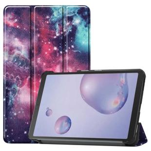 For Galaxy Tab A 8.4 (2020) Colored Drawing Horizontal Flip Leather Case, with Three-folding Holder(Galactic Nebula)