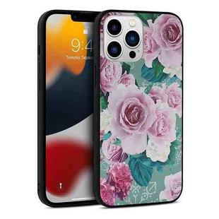 For iPhone 11 Pro Max Flowers Pattern Leather Phone Case (Green)