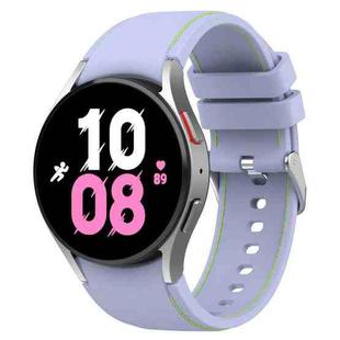 For Samsung Galaxy Watch5 / Watch5 Pro /  Watch4 Universal Leather Texture Silicone Watch Band(Violet + Green)