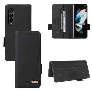 For Samsung Galaxy Z Fold4 Magnetic Clasp Flip Leather Phone Case(Black)