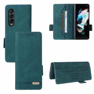 For Samsung Galaxy Z Fold4 Magnetic Clasp Flip Leather Phone Case(Green)