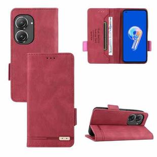 For Asus Zenfone 9 Magnetic Clasp Flip Leather Phone Case(Red)