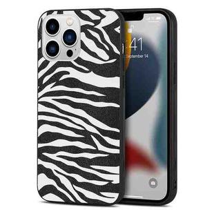 For iPhone 14 Plus TPU Leather Phone Case (Zebra Texture)