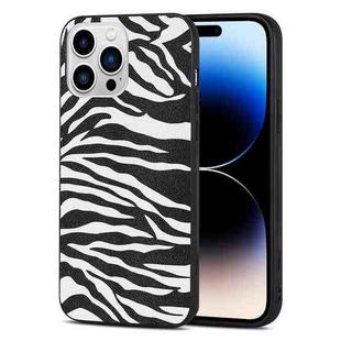 For iPhone 14 Pro Max TPU Leather Phone Case (Zebra Texture)