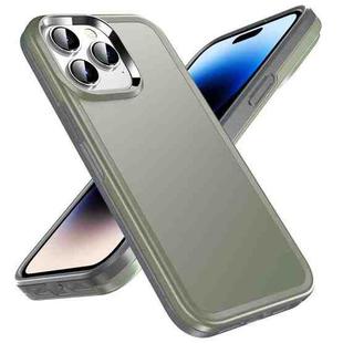 For iPhone 14 Pro Max Double Solid Color Armor Phone Case (Grey)