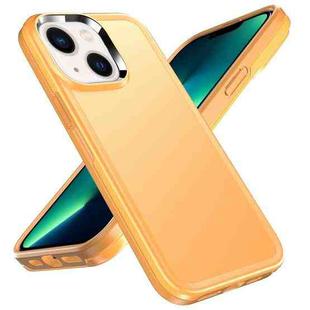 For iPhone 14 Double Solid Color Armor Phone Case (Orange)