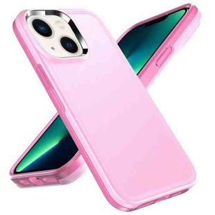 For iPhone 14 Plus Double Solid Color Armor Phone Case (Pink)
