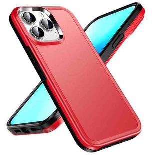 For iPhone 13 Double Solid Color Armor Phone Case(Red)