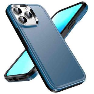 For iPhone 12 Pro Max Double Solid Color Armor Phone Case(Blue)