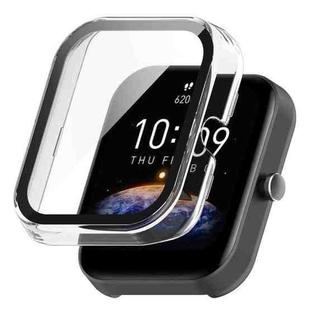 For Amazfit Bip3 / Bip3 Pro PC+ Toughened Film Fully Enclosed Protective Watch Case(Transparent White)