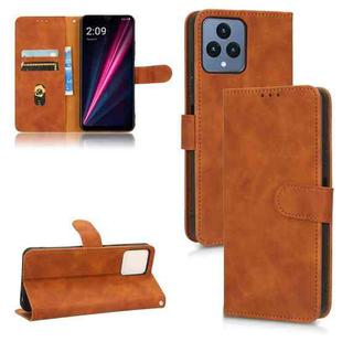 For T-Mobile Revvl 6 5G Skin Feel Magnetic Flip Leather Phone Case(Brown)