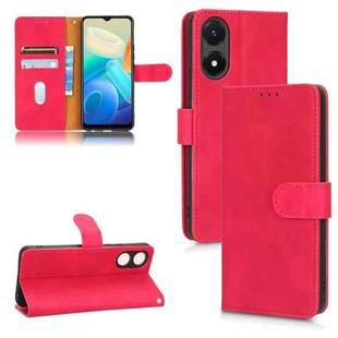For vivo Y02s Skin Feel Magnetic Flip Leather Phone Case(Rose Red)
