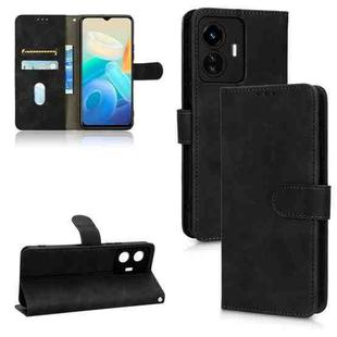 For vivo Y77 Global Skin Feel Magnetic Flip Leather Phone Case(Black)