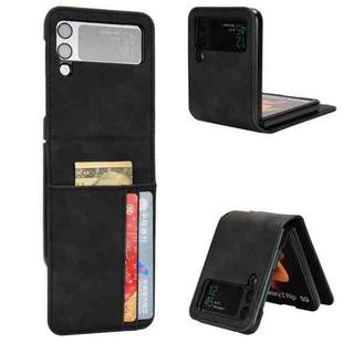 For Samsung Galaxy Z Flip3 5G Skin-feeling Half-split External Card Slot Folding Phone Case(Black)