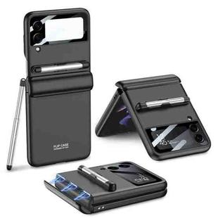For Samsung Galaxy Z Flip4 GKK Magnetic Full Coverage Phone Flip Case with Pen(Black)