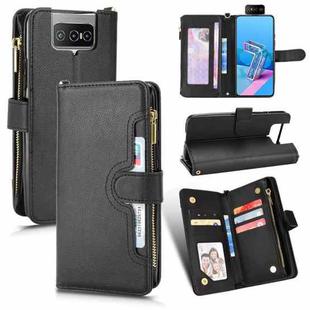 For ASUS Zenfone 7 Pro ZS671KS Litchi Texture Zipper Leather Phone Case(Black)