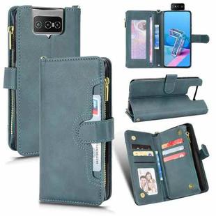 For ASUS Zenfone 7 Pro ZS671KS Litchi Texture Zipper Leather Phone Case(Blue)