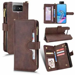 For ASUS Zenfone 7 Pro ZS671KS Litchi Texture Zipper Leather Phone Case(Brown)