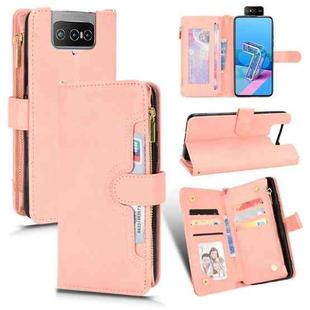 For ASUS Zenfone 7 Pro ZS671KS Litchi Texture Zipper Leather Phone Case(Pink)