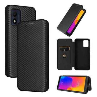 For Alcatel 1B 2022 Carbon Fiber Texture Flip Leather Phone Case(Black)