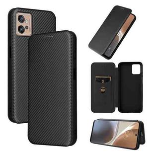 For Motorola Moto G32 Carbon Fiber Texture Flip Leather Phone Case(Black)