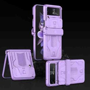 For Samsung Galaxy Z Flip4 GKK Sliding Camshield Magnetic Armor Flip Phone Case(Purple)