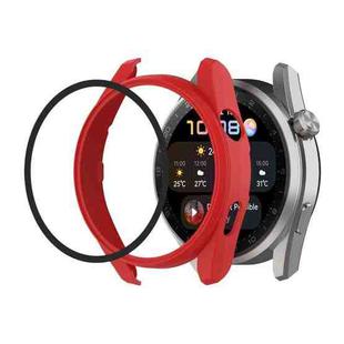 For Huawei Watch3 Pro New PC + Tempered Glass Integrated Protective Watch Case(Red)