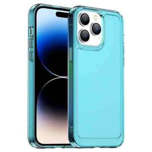 For iPhone 14 Pro Max Candy Series TPU Phone Case (Transparent Blue)