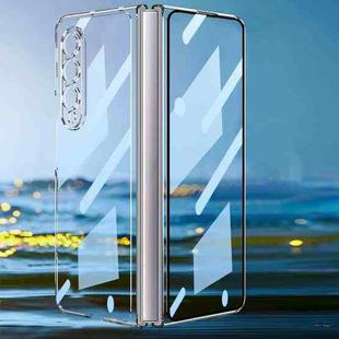 For Samsung Galaxy Z Fold4 GKK Integrated Electroplating + Glass Full Coverage Phone Case(Transparent)