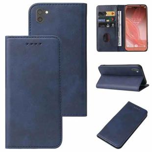 For Sharp Aquos R2 Magnetic Closure Leather Phone Case(Blue)