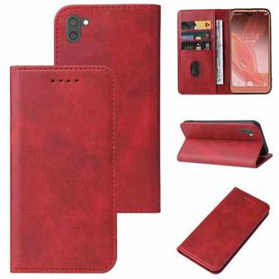 For Sharp Aquos R2 Magnetic Closure Leather Phone Case(Red)