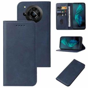For Sharp Aquos R7 / P7 Magnetic Closure Leather Phone Case(Blue)