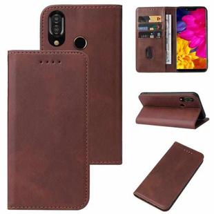 For Sharp Aquos S3 Magnetic Closure Leather Phone Case(Brown)