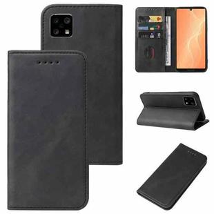 For Sharp Aquos Sense 4 Magnetic Closure Leather Phone Case(Black)