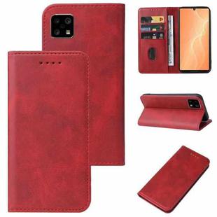 For Sharp Aquos Sense 4 Magnetic Closure Leather Phone Case(Red)