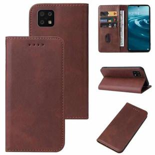 For Sharp Aquos Sense 6 SHG05 / SH-54B / Sense 6S / SHG07 Magnetic Closure Leather Phone Case(Brown)