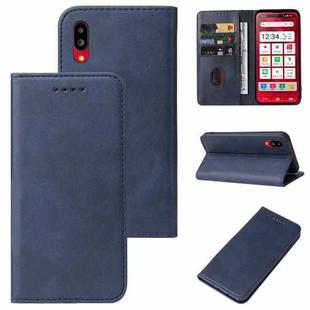 For Sharp Simple Sumaho 6A 201SH Magnetic Closure Leather Phone Case(Blue)