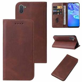 For Sharp Aquos R3 / SHV44 / SH-04L Magnetic Closure Leather Phone Case(Brown)