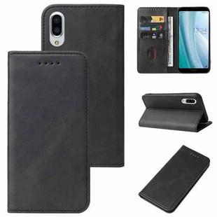 For Sharp Aquos Sense 3 Plus Magnetic Closure Leather Phone Case(Black)