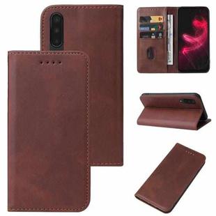 For Sharp Aquos Zero 5G Basic Magnetic Closure Leather Phone Case(Brown)