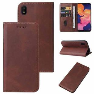 For Samsung Galaxy A10e Magnetic Closure Leather Phone Case(Brown)