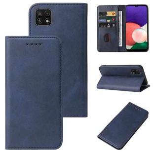 For Samsung Galaxy A22 5G JP Version Magnetic Closure Leather Phone Case(Blue)