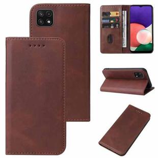 For Samsung Galaxy A22 5G JP Version Magnetic Closure Leather Phone Case(Brown)