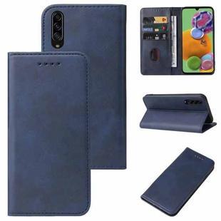 For Samsung Galaxy A90 5G Magnetic Closure Leather Phone Case(Blue)