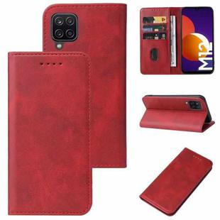For Samsung Galaxy M12 / F12 Magnetic Closure Leather Phone Case(Red)