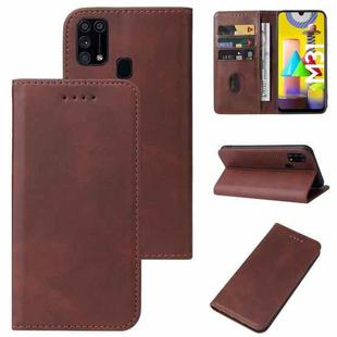 For Samsung Galaxy M31 / M31 Prime / F41 / M21S Magnetic Closure Leather Phone Case(Brown)