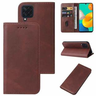 For Samsung Galaxy M32 Magnetic Closure Leather Phone Case(Brown)