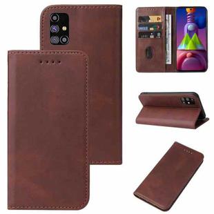For Samsung Galaxy M51 EU Version Magnetic Closure Leather Phone Case(Brown)